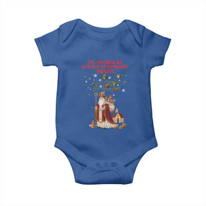 Saint Nicholas Santa Claus Christmas Baby Onesie Little Surprises Awaiti TS14 Royal Blue Print Your Wear