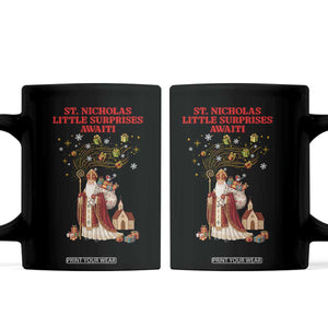 Saint Nicholas Santa Claus Christmas Coffee Mug Little Surprises Awaiti TS14 Black Print Your Wear
