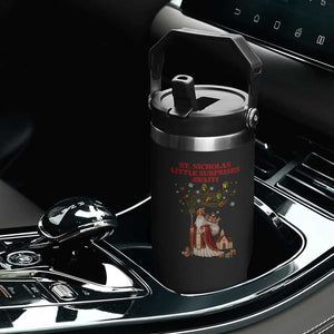 Saint Nicholas Santa Claus Christmas Flip Straw Tumbler Little Surprises Awaiti TS14 Print Your Wear