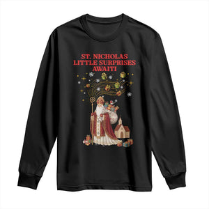 Saint Nicholas Santa Claus Christmas Long Sleeve Shirt Little Surprises Awaiti TS14 Black Print Your Wear