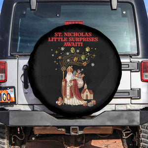 Saint Nicholas Santa Claus Christmas Spare Tire Cover Little Surprises Awaiti TS14 No hole Black Print Your Wear