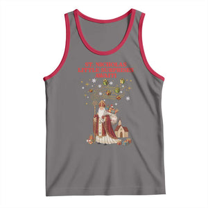Saint Nicholas Santa Claus Christmas Tank Top Little Surprises Awaiti TS14 Deep Heather Red Print Your Wear
