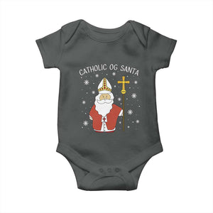 Saint Nicholas Catholic Christmas Baby Onesie TS14 Dark Heather Print Your Wear