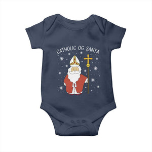 Saint Nicholas Catholic Christmas Baby Onesie TS14 Navy Print Your Wear