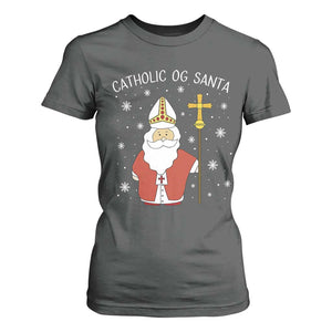 Saint Nicholas Catholic Christmas T Shirt For Women TS14 Dark Heather Print Your Wear
