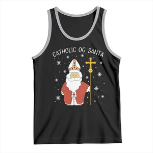 Saint Nicholas Catholic Christmas Tank Top TS14 Black Athletic Heather Print Your Wear