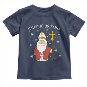 Saint Nicholas Catholic Christmas Toddler T Shirt TS14 Navy Print Your Wear
