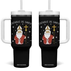 Saint Nicholas Catholic Christmas Tumbler With Handle TS14 One Size: 40 oz Black Print Your Wear