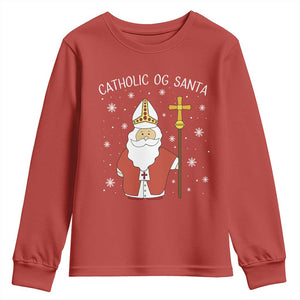 Saint Nicholas Catholic Christmas Youth Sweatshirt TS14 Red Print Your Wear