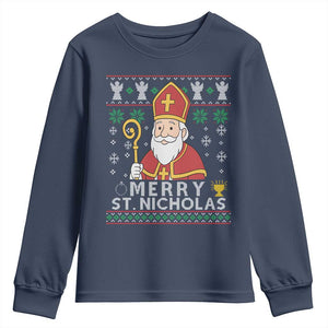 Saint Nicholas Santa Claus Christmas Youth Sweatshirt TS14 Navy Print Your Wear