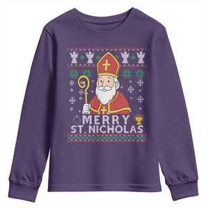 Saint Nicholas Santa Claus Christmas Youth Sweatshirt TS14 Purple Print Your Wear