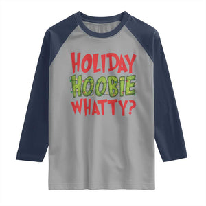 Holiday Hoobie Whatty Raglan Shirt Funny Christmas Movie Holiday TS14 Sport Gray Navy Print Your Wear