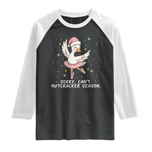 Nutcracker Goose Ballet Christmas Raglan Shirt TS14 Black White Print Your Wear