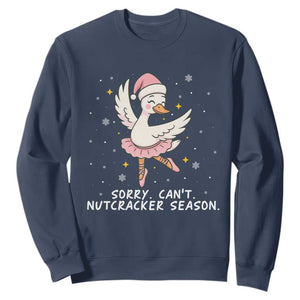 Nutcracker Goose Ballet Christmas Sweatshirt TS14 Navy Print Your Wear