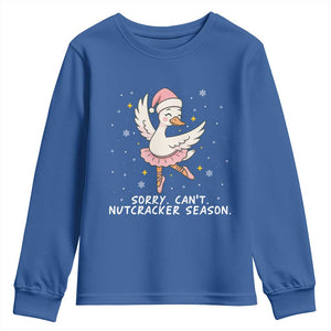 Nutcracker Goose Ballet Christmas Youth Sweatshirt TS14 Royal Blue Print Your Wear