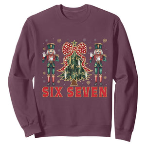 67 Six Seven Nutcracker Christmas Meme Sweatshirt TS14 Maroon Print Your Wear