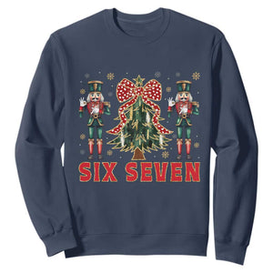 67 Six Seven Nutcracker Christmas Meme Sweatshirt TS14 Navy Print Your Wear
