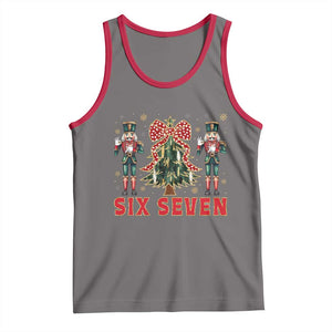 67 Six Seven Nutcracker Christmas Meme Tank Top TS14 Deep Heather Red Print Your Wear