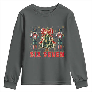 67 Six Seven Nutcracker Christmas Meme Youth Sweatshirt TS14 Dark Heather Print Your Wear