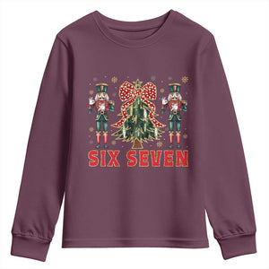 67 Six Seven Nutcracker Christmas Meme Youth Sweatshirt TS14 Maroon Print Your Wear