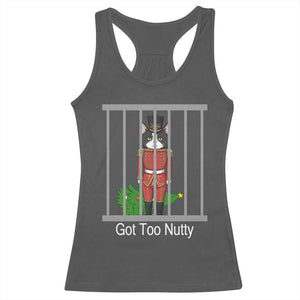 Funny Cat Nutcracker Christmas Racerback Tank Top Got Too Nutty TS14 Dark Heather Print Your Wear