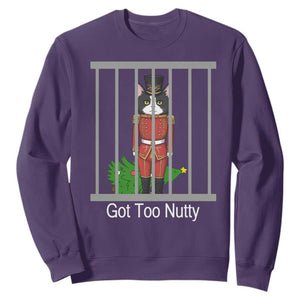 Funny Cat Nutcracker Christmas Sweatshirt Got Too Nutty TS14 Purple Print Your Wear