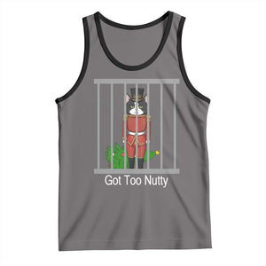 Funny Cat Nutcracker Christmas Tank Top Got Too Nutty TS14 Deep Heather Black Print Your Wear
