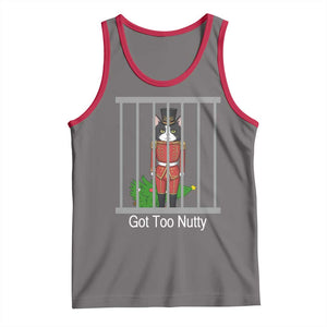 Funny Cat Nutcracker Christmas Tank Top Got Too Nutty TS14 Deep Heather Red Print Your Wear
