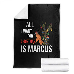 Marcus The Worm Robert Christmas Meme Throw Blanket All I Want For Xmas Is Marcus TS14 Black Print Your Wear