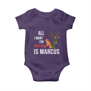 Marcus The Worm Robert Christmas Meme Baby Onesie All I Want For Xmas Is Marcus TS14 Purple Print Your Wear