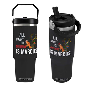 Marcus The Worm Robert Christmas Meme Flip Straw Tumbler All I Want For Xmas Is Marcus TS14 One Size: 30 oz Black Print Your Wear