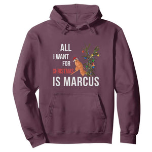 Marcus The Worm Robert Christmas Meme Hoodie All I Want For Xmas Is Marcus TS14 Maroon Print Your Wear
