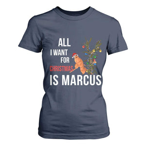 Marcus The Worm Robert Christmas Meme T Shirt For Women All I Want For Xmas Is Marcus TS14 Navy Print Your Wear