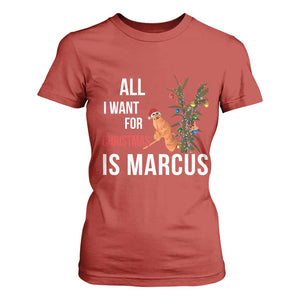 Marcus The Worm Robert Christmas Meme T Shirt For Women All I Want For Xmas Is Marcus TS14 Red Print Your Wear