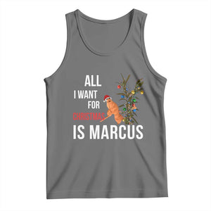 Marcus The Worm Robert Christmas Meme Tank Top All I Want For Xmas Is Marcus TS14 Black Heather Print Your Wear