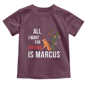 Marcus The Worm Robert Christmas Meme Toddler T Shirt All I Want For Xmas Is Marcus TS14 Maroon Print Your Wear