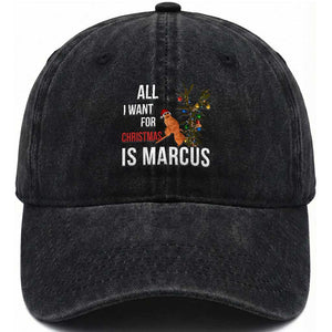 Marcus The Worm Robert Christmas Meme Washed Cotton Baseball Cap All I Want For Xmas Is Marcus TS14 Washed Cap Universal Fit Black Print Your Wear