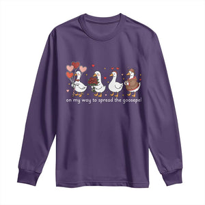 Silly Goose Christian Valentine Gospel Long Sleeve Shirt On My Way To Spread The Goosepel TS14 Purple Print Your Wear