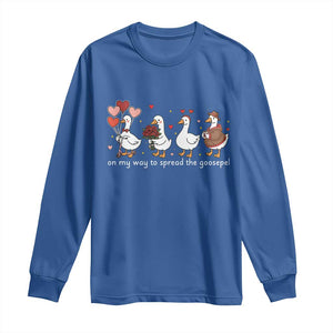 Silly Goose Christian Valentine Gospel Long Sleeve Shirt On My Way To Spread The Goosepel TS14 Royal Blue Print Your Wear