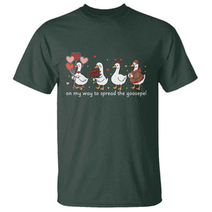 Silly Goose Christian Valentine Gospel T Shirt On My Way To Spread The Goosepel TS14 Dark Forest Green Print Your Wear