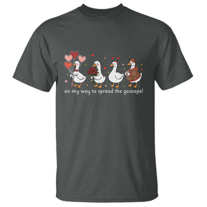Silly Goose Christian Valentine Gospel T Shirt On My Way To Spread The Goosepel TS14 Dark Heather Print Your Wear