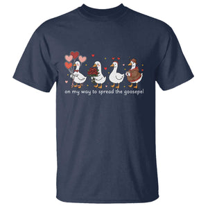 Silly Goose Christian Valentine Gospel T Shirt On My Way To Spread The Goosepel TS14 Navy Print Your Wear