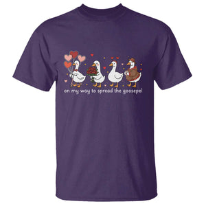 Silly Goose Christian Valentine Gospel T Shirt On My Way To Spread The Goosepel TS14 Purple Print Your Wear