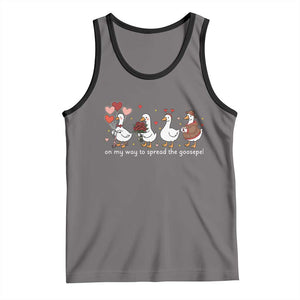 Silly Goose Christian Valentine Gospel Tank Top On My Way To Spread The Goosepel TS14 Deep Heather Black Print Your Wear