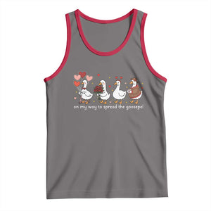 Silly Goose Christian Valentine Gospel Tank Top On My Way To Spread The Goosepel TS14 Deep Heather Red Print Your Wear