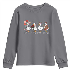 Silly Goose Christian Valentine Gospel Youth Sweatshirt On My Way To Spread The Goosepel TS14 Charcoal Print Your Wear