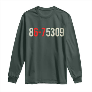 67 Six Seven Meme Long Sleeve Shirt Vintage 80s Music 8675309 Jenny TS14 Dark Forest Green Print Your Wear