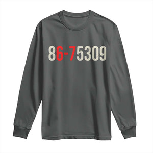67 Six Seven Meme Long Sleeve Shirt Vintage 80s Music 8675309 Jenny TS14 Dark Heather Print Your Wear