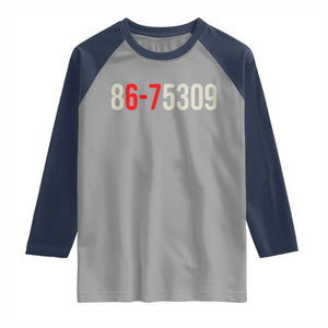 67 Six Seven Meme Raglan Shirt Vintage 80s Music 8675309 Jenny TS14 Sport Gray Navy Print Your Wear