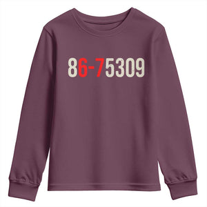 67 Six Seven Meme Youth Sweatshirt Vintage 80s Music 8675309 Jenny TS14 Maroon Print Your Wear